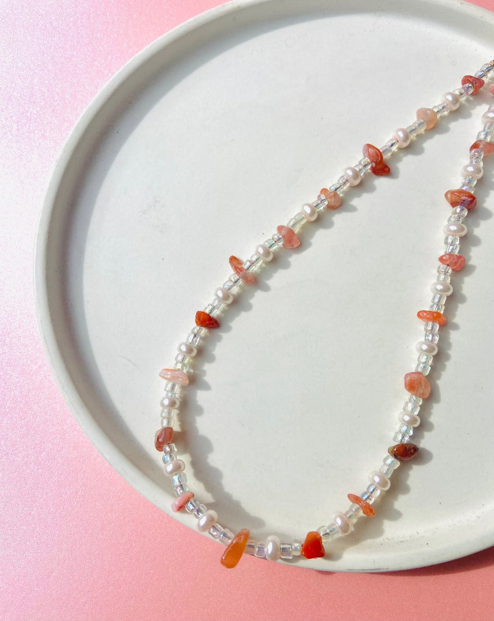 Carnelian with Pearl Necklace
