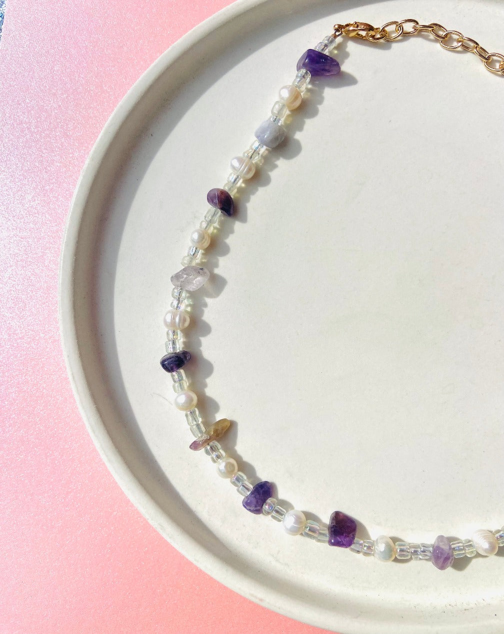 Amethyst with Pearl Necklace