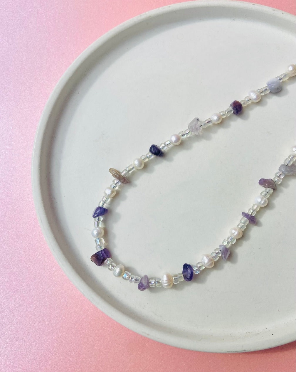 Amethyst with Pearl Necklace