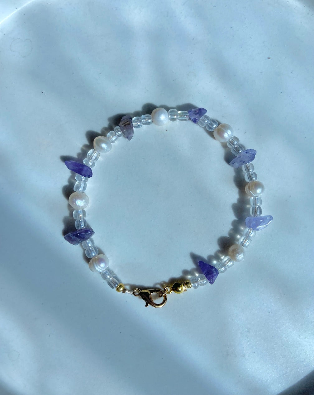 Amethyst with Pearl Bracelet
